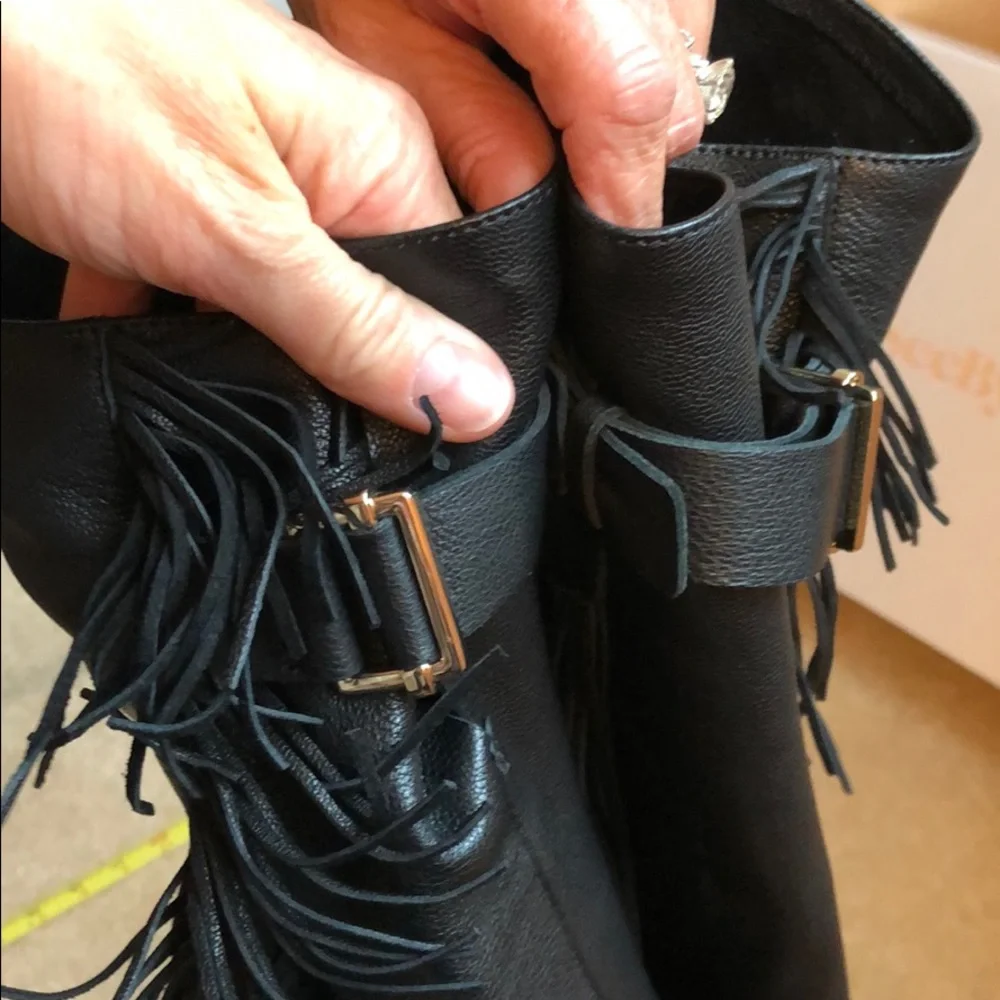 See By Chloé Black Fringe Over-the-Knee Boots